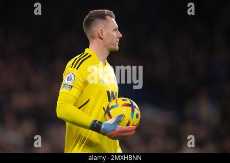 Londra, Regno Unito. 03rd Feb, 2023. Bernd Leno di Fulham durante la partita della Premier League tra Chelsea e Fulham a Stamford Bridge, Londra, Inghilterra il 3 febbraio 2023. Foto di Salvio Calabrese. Solo per uso editoriale, licenza richiesta per uso commerciale. Non è utilizzabile nelle scommesse, nei giochi o nelle pubblicazioni di un singolo club/campionato/giocatore. Credit: UK Sports Pics Ltd/Alamy Live News Foto Stock