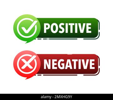 Segno positivo e negativo. Icona buono e cattivo. Illustrazione Vettoriale