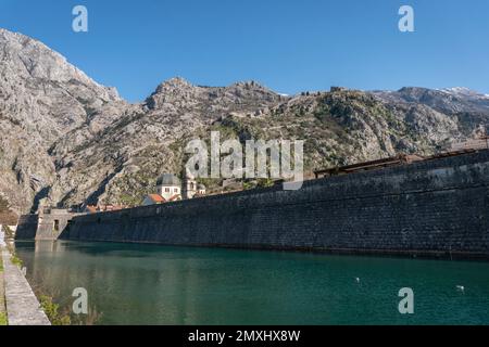 Fortificazioni veneziane a Cattaro, Montenegro Foto Stock