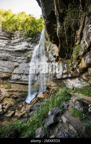 Cascades du Hérisson, Champagnole, Dipartimento del Giura, Borgogna-Franca Contea, Giura, Francia, Europa Foto Stock