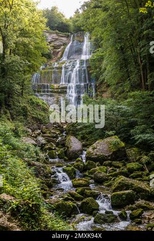 Cascades du Hérisson, Champagnole, Dipartimento del Giura, Borgogna-Franca Contea, Giura, Francia, Europa Foto Stock