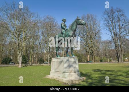 Bronzo Amazzonia a cavallo, Tiergarten, Mitte, Berlino, Germania, Europa Foto Stock