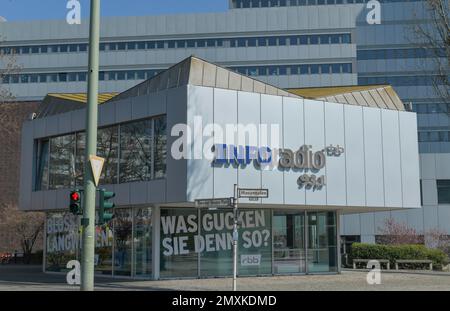 Inforadio, Theodor-Heuss-Platz, Masurenallee, Westend, Charlottenburg, Berlino, Germania, Europa Foto Stock
