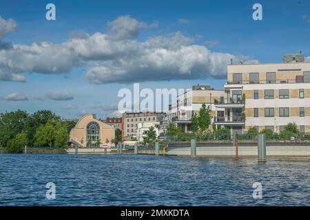 Nuovi edifici, porto di Tegel, isola di Tegel, Tegel, Reinickendorf, Berlino, Germania, Europa Foto Stock