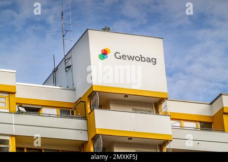 Gewobag, Kreuzberg Centre, Kottbusser Tor, Kreuzberg, Berlino, Germania, Europa Foto Stock