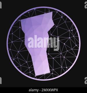 Icona del Vermont. Mappa poligonale vettoriale dello stato degli Stati Uniti. Icona del Vermont in stile geometrico. Illustrazione Vettoriale