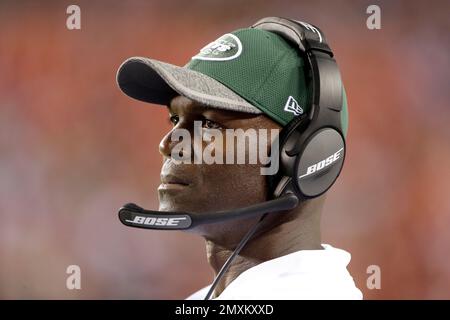 FILE - In this Aug. 19, 2016, file photo, New York Jets head coach Todd Bowles stands on the sidelines during the second half of an NFL preseason football game against the Washington Redskins in Landover, Md. The Jets taken on the Arizona Cardinals on Monday night in Arizona. (AP Photo/Mark Tenally, File)