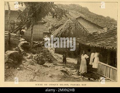 Scene sull'isola di Otoque, Baia di Panama dal libro Panama and the Canal in foto e prosa : Una storia completa di Panama, così come la storia, lo scopo e la promessa del suo canale famoso in tutto il mondo l'impresa di ingegneria più gigantesca dall'alba del tempo da Willis John Abbot,1863-1934 pubblicato a Londra ; New York da Syndicate Publishing Co. Nel 1913 Foto Stock