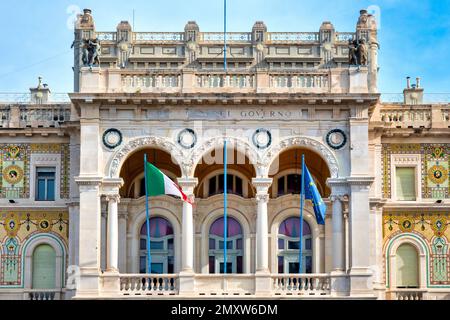 Facciata del Palazzo della Luogotenenza austriaca, Trieste, Italia Foto Stock