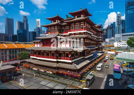 Tempio e Museo della Reliquia dei denti di Buddha a chinatown, singapore Foto Stock