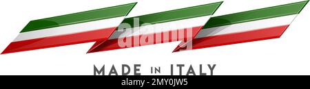 Made in Italy, simbolo colorato con icona tricolore italiana .vector Illustrazione Vettoriale