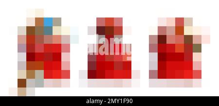 Tre sacchetti rossi realistici di natale con i regali caramelle canne e ghirlande illuminate isolato vettore illustrazione Illustrazione Vettoriale