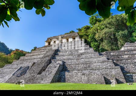 Il Tempio Maya delle iscrizioni, Campeche, Chiapas, Yucatán, Messico Foto Stock
