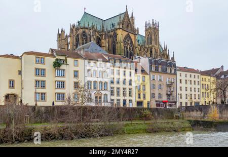 Impressione di Metz, una città nella regione della Lorena situata nel nord-est della Francia Foto Stock