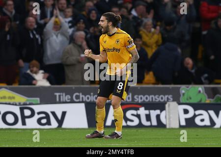 Wolverhampton, Regno Unito. 04th Feb, 2023. Incontro della Premier League, Wolverhampton Wanderers/Liverpool allo stadio Molineux di Wolverhampton, Inghilterra, sabato 4th febbraio 2023. Questa immagine può essere utilizzata solo per scopi editoriali. Solo per uso editoriale, licenza richiesta per uso commerciale. Non è utilizzabile nelle scommesse, nei giochi o nelle pubblicazioni di un singolo club/campionato/giocatore. pic di Chris Stading/Andrew Orchard sports photography/Alamy Live news Credit: Andrew Orchard sports photography/Alamy Live News Foto Stock