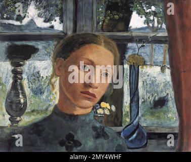 Paula Modersohn-Becker. Dipinto dal titolo "la testa della ragazza davanti alla finestra" del pittore espressionista tedesco Paula Modersohn-Becker (1876-1907), c. 1902 Foto Stock