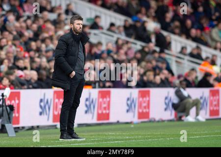 Middlesbrough, Regno Unito. 4th Feb 2023. Direttore di Middlesbrough Michael Carrick durante la partita del campionato Sky Bet tra Middlesbrough e Blackpool al Riverside Stadium di Middlesbrough sabato 4th febbraio 2023. (Foto: Trevor Wilkinson | NOTIZIE MI) Credit: NOTIZIE MI & Sport /Alamy Live News Foto Stock