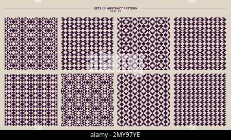 Set di disegni geometrici abstract pattern. Vettore di pattern senza cuciture minimalista. Illustrazione Vettoriale