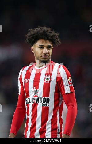 Kevin Schade di Brentford durante la partita della Premier League tra Brentford e Southampton al GTECH Community Stadium di Brentford sabato 4th febbraio 2023. (Foto: Tom West | NOTIZIE MI) Credit: NOTIZIE MI & Sport /Alamy Live News Foto Stock