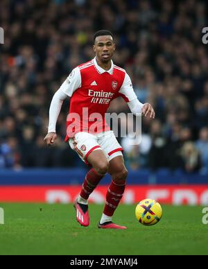 Liverpool, Inghilterra, 4th febbraio 2023. Gabriel dell'Arsenal durante la partita della Premier League al Goodison Park, Liverpool. Il credito di immagine dovrebbe essere: Cameron Smith / Sportimage Foto Stock