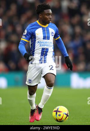 Brighton e Hove, Inghilterra, 4th febbraio 2023. Tariq Lamptey di Brighton e Hove Albion durante la partita della Premier League presso l'AMEX Stadium, Brighton e Hove. L'accreditamento dell'immagine dovrebbe leggere: Paul Terry / Sportimage Foto Stock