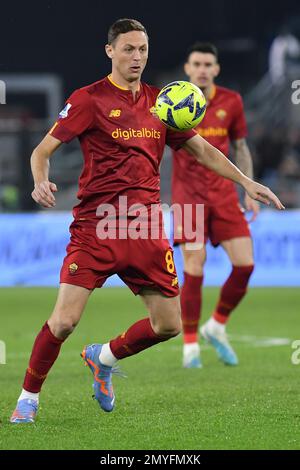 Roma, Italia. 04th Feb, 2023. Nemanja Matic di AS Roma durante il calcio Serie A Match, Stadio Olimpico, AS Roma v Empoli, 04th Febbraio 2023 Fotografo01 Credit: Independent Photo Agency/Alamy Live News Foto Stock