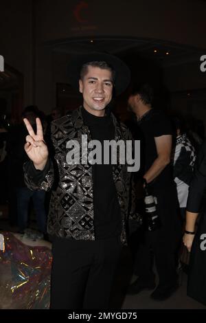 Maximilian Seitz bei der Anja Gockel Fashion Show 'sense' auf der Berlin Fashion Week Autunno/Inverno 2023 im Hotel Adlon Kempinski. Berlino, 18,0 Foto Stock