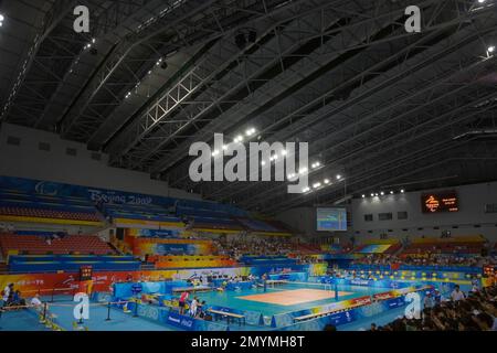 All'interno della palestra dell'università agricola di Pechino Foto Stock