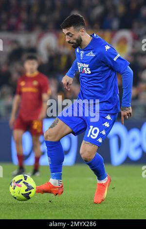 Stadio Olimpico, Roma, Italia. 4th Feb, 2023. Serie A Football; Roma contro Empoli; Francesco Caputo di Empoli Credit: Action Plus Sports/Alamy Live News Foto Stock