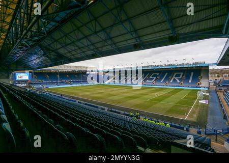 Sheffield, Regno Unito. 04th Feb, 2023. Una visione generale dello stadio durante la partita della Sky Bet League 1 Sheffield Mercoledì vs Plymouth Argyle a Hillsborough, Sheffield, Regno Unito, 4th Febbraio 2023 (Foto di Arron Gent/News Images) a Sheffield, Regno Unito il 2/4/2023. (Foto di Arron Gent/News Images/Sipa USA) Credit: Sipa USA/Alamy Live News Foto Stock