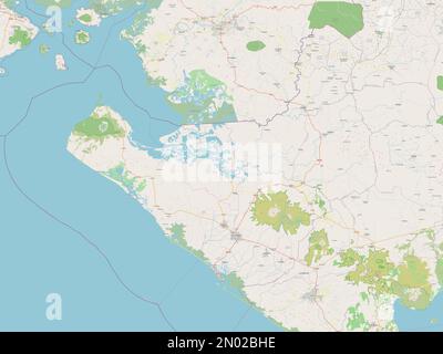 Chinandega, dipartimento del Nicaragua. Aprire la mappa stradale Foto Stock