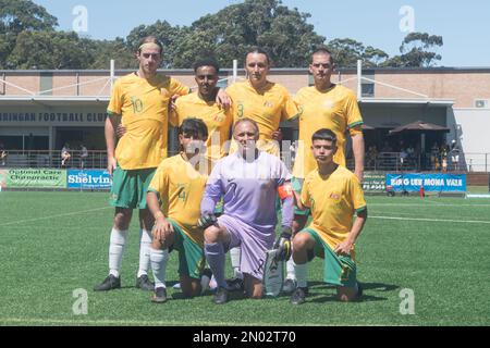 Manly, Australia. 04th Feb, 2023. Squadra nazionale australiana di calcio da 7 a-side maschile conosciuta come Pararoos visto durante la partita Pararoos vs USA che si tiene al Cromer Park, Cromer NSW. Punteggio finale: Pararoos 0:0 USA. Credit: SOPA Images Limited/Alamy Live News Foto Stock