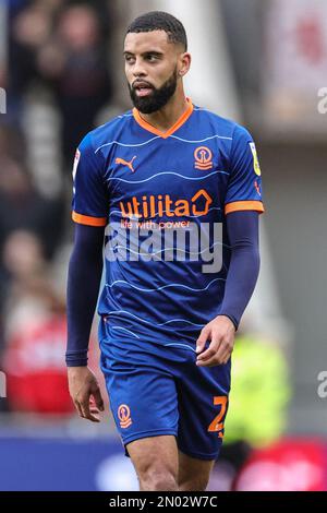 Middlesbrough, Regno Unito. 05th Feb, 2023. CJ Hamilton #22 di Blackpool durante la partita del Campionato Sky Bet Middlesbrough vs Blackpool al Riverside Stadium, Middlesbrough, Regno Unito, 4th febbraio 2023 (Foto di Mark Cosgrove/News Images) a Middlesbrough, Regno Unito il 2/5/2023. (Foto di Mark Cosgrove/News Images/Sipa USA) Credit: Sipa USA/Alamy Live News Foto Stock