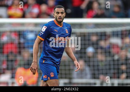 Middlesbrough, Regno Unito. 05th Feb, 2023. Curtis Nelson #31 di Blackpool durante la partita del Campionato Sky Bet Middlesbrough vs Blackpool al Riverside Stadium, Middlesbrough, Regno Unito, 4th febbraio 2023 (Foto di Mark Cosgrove/News Images) a Middlesbrough, Regno Unito il 2/5/2023. (Foto di Mark Cosgrove/News Images/Sipa USA) Credit: Sipa USA/Alamy Live News Foto Stock