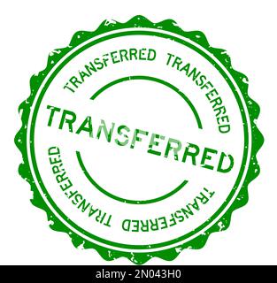 Grunge verde trasferito parola circolare guarnizione in gomma timbro su sfondo bianco Illustrazione Vettoriale
