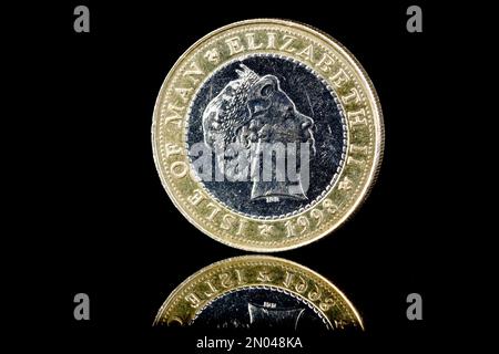 1998 Isle of Man £2 moneta per commemorare il rally automobilistico annuale delle isole Foto Stock