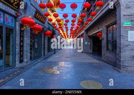 Beijing qianmen Street solo vecchia food Court Foto Stock