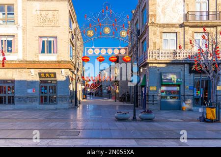 Beijing qianmen Street solo vecchia food Court Foto Stock