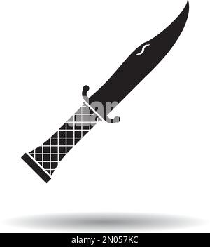Modello di illustrazione del disegno vettoriale dell'icona di coltello militare Illustrazione Vettoriale