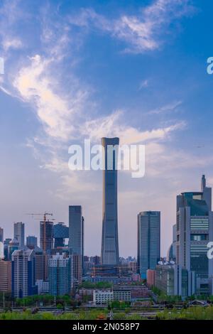 Quartiere finanziario centrale della città commerciale internazionale di Pechino Foto Stock