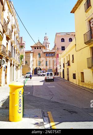 Panoramica di El Vendrell, Tarragona, Bajo Penedés, Penedés, Catalunya, Spagna, Europa Foto Stock