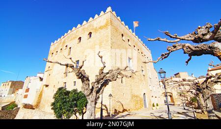 Vista di Rodonyá nel campo Alt, Catalunya, Spagna, Europa Foto Stock