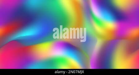 Arcobaleno olografico modello astratto senza cuciture. Sfondo iridescente e vivace Illustrazione Vettoriale