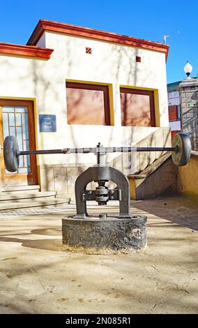 Vecchia fabbrica riabilitata come casa di cultura a Masquefa, Anoia, Barcellona, Catalunya, Spagna, Europa Foto Stock