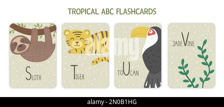 Flashcards per bambini con lettere e immagini di animali per