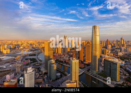 Tianjin haihe fiume costa città Foto Stock