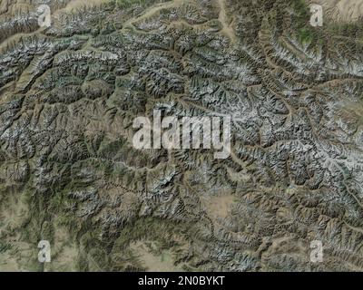 Gilgit-Baltistan, zona amministrata centralmente del Pakistan. Mappa satellitare ad alta risoluzione Foto Stock