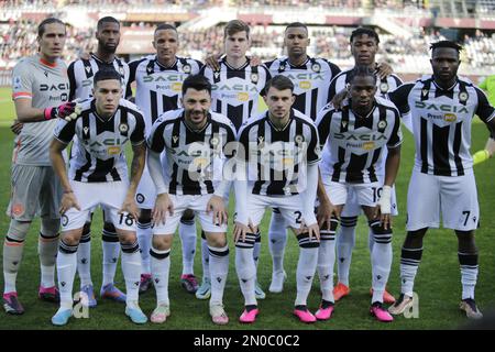 Torino, Italia. 05th Feb, 2023. Udinese Calcio durante la serie A italiana, partita di calcio tra Torino FC e Udinese Calcio il 05 febbraio 2023 allo Stadio Olimpico â&#X80;&#X98;â&#X80;&#x99;Grande Torinoâ&#X80;&#x99;â&#X80;&#x99; Torino, Italia. Photo Ndrerim Kaceli Credit: Independent Photo Agency/Alamy Live News Foto Stock