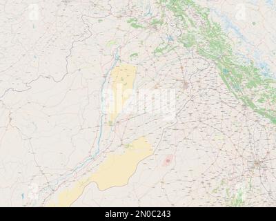 Punjab, provincia del Pakistan. Aprire la mappa stradale Foto Stock