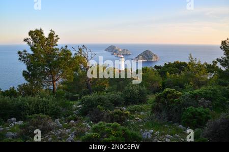 Faro di Gelidonya - Antalya - TURCHIA Foto Stock